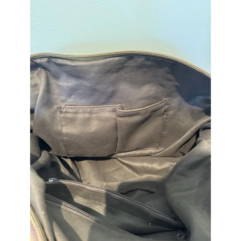 TUUCI Brown Canvas Leather Weekender Duffle Bag Travel Carry-On Overnight Large